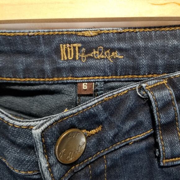 Kut From The Kloth Jeans Size 6 Mid Rise Skinny Dark Wash - Picture 3 of 7